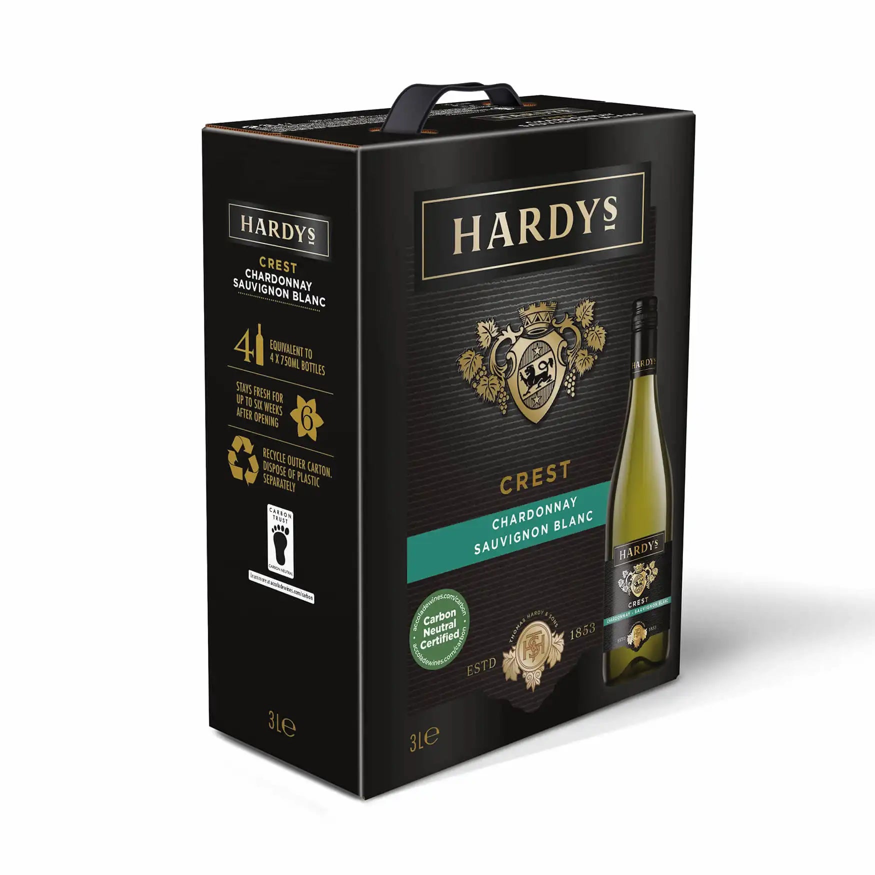 HARDY'S Crest Chardonnay/Sauvignon Blanc 3,0l 3er Pack