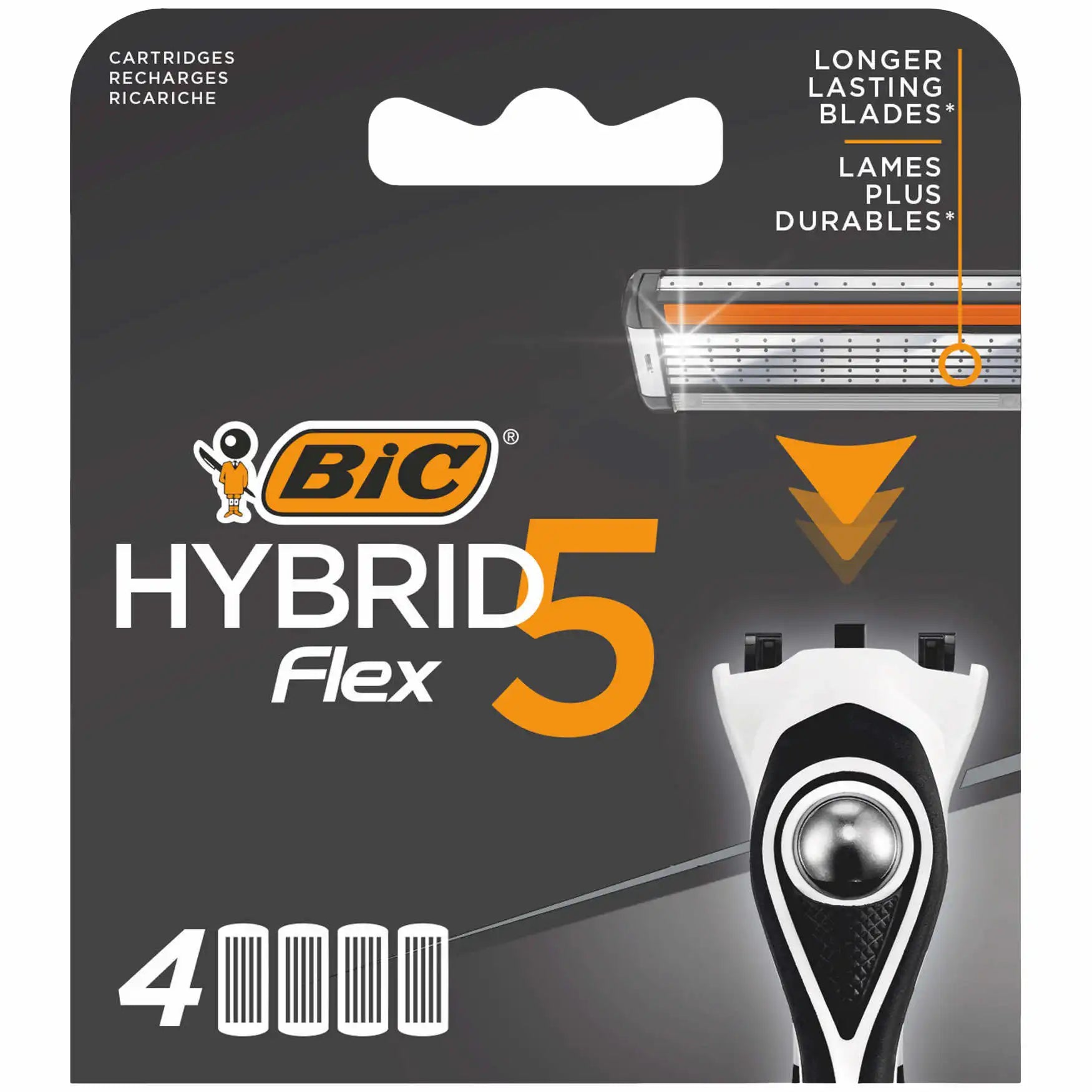 BIC Hybrid Flex 5 ersättningsblad 4 st.