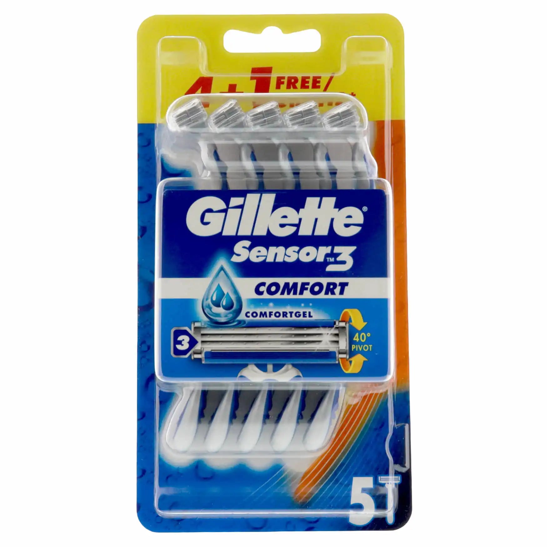 Gillette Sensor3 Comfort 4+ 1ct Value Pack rakhyvel för engångsbruk